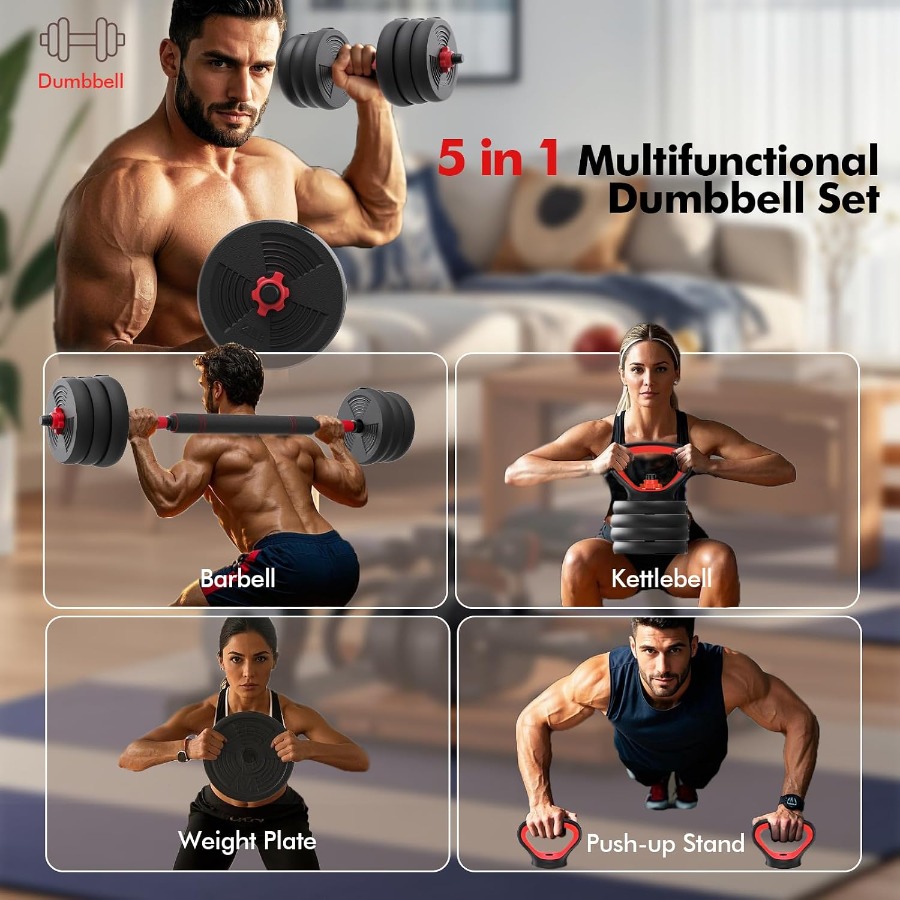 Verstelbare set dumbbells, 60L - Dumbbell Set recensie en prijs